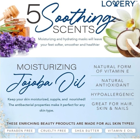 Brand New Hand & Foot Masks Jojoba Oil Moisturizing Hydrating Spa Shea Butter - Picture 16 of 16